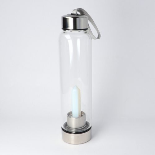Víz energizáló üvegkulacs, opalit csúcs