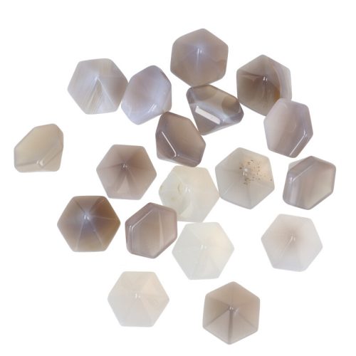 Hexagon piramis, achát, kb. 14x16 mm