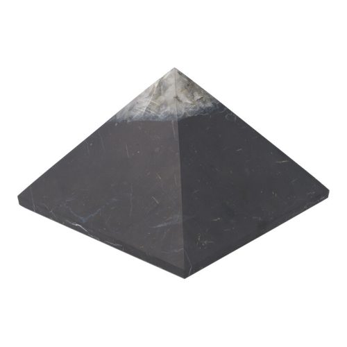 Sungit piramis, 10x10 cm, matt, kvarccal
