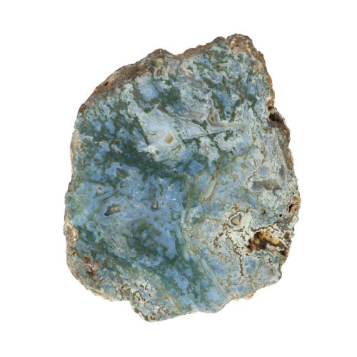 Mohaachát, kalcedon egyoldalon csiszolt ásvány szelet 115x100x35 mm (magyar)