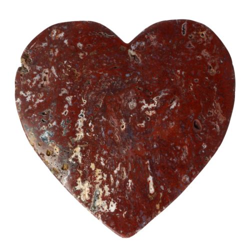 Piros jáspis, kalcedonnal egyoldalon csiszolt ásvány szelet 135x135x25 mm (magyar)