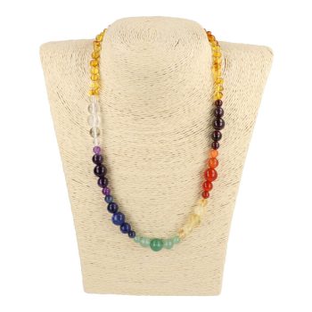 Borostyán csakra nyaklánc 45 cm