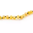 Borostyán nyaklánc, matt, 5-7 mm, barokk forma, vajszínű, 45 cm