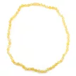 Borostyán nyaklánc, csiszolt, 6-6,5 mm golyó, vajszínű, 48 cm