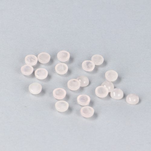 Cabochon, rózsakvarc,  6 mm