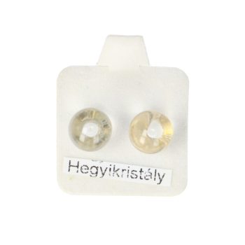   Ezüst (925-ös) bedugós fülbevaló, 8 mm hegyikristály golyóval