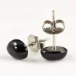 Cabochon fülbevaló, ónix, 6x8 mm