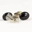 Cabochon fülbevaló, ónix, 6x8 mm
