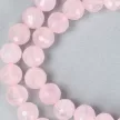 Rózsakvarc nyaklánc "A" fazettált golyós 8 mm 45 cm-es
