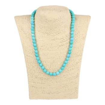 Türkinit nyaklánc fazettált golyós 8 mm 45 cm-es