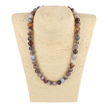 Botswana achát nyaklánc golyós 10 mm 45 cm-es