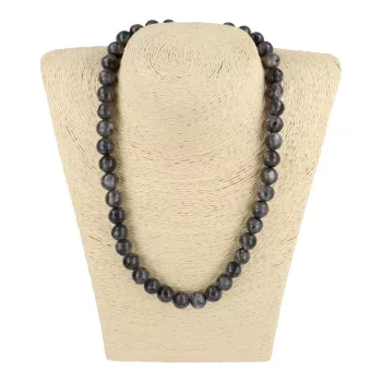 Labradorit nyaklánc larvikit golyós 10 mm 45 cm-es