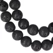 Lávakő nyaklánc golyós 10 mm 45 cm-es