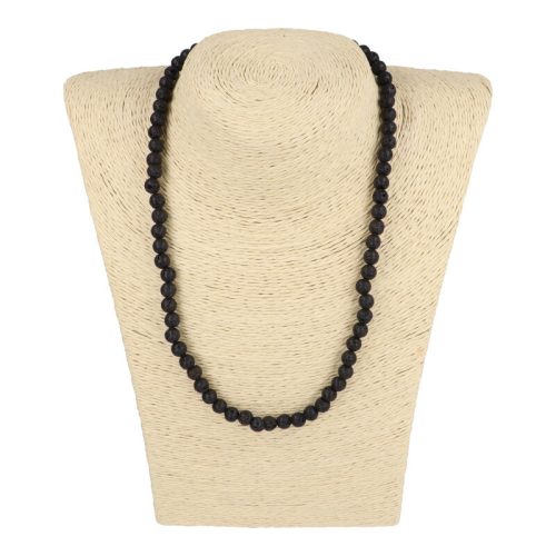 Lávakő nyaklánc golyós 6 mm 45 cm-es