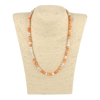 Narancskalcit nyaklánc golyós 6 mm 45 cm-es