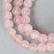 Rózsakvarc nyaklánc golyós 6 mm 45 cm-es
