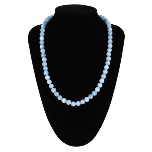 Akvamarin nyaklánc "A" golyós 8 mm 45 cm-es
