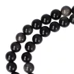 Ezüst obszidián nyaklánc golyós 8 mm 45 cm-es