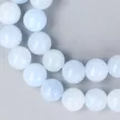 Festett jáde nyaklánc égkék golyós 8 mm 45 cm-es