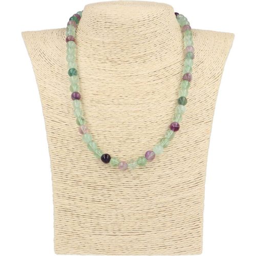 Fluorit nyaklánc vegyes színű golyós 8 mm 45 cm-es