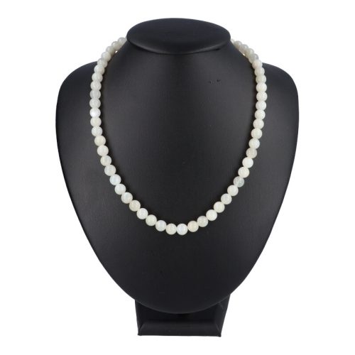 Holdkő nyaklánc szürke golyós 8 mm 45 cm-es
