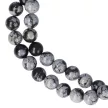 Hópehely obszidián nyaklánc golyós 8 mm 45 cm-es