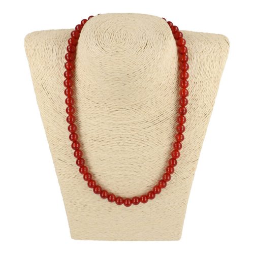Karneol nyaklánc golyós 8 mm 45 cm-es