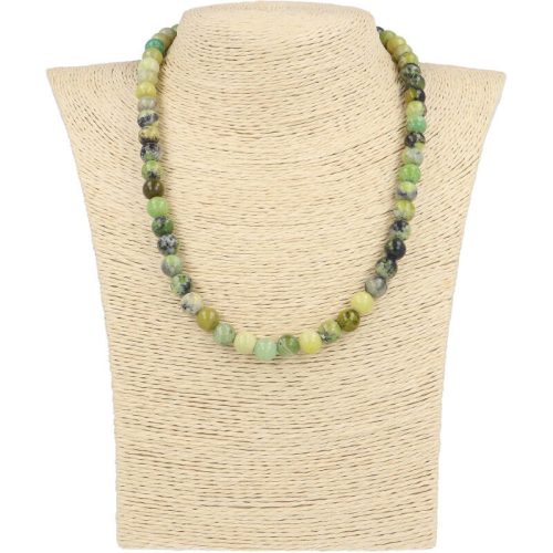 Krizopráz nyaklánc golyós 8 mm 45 cm-es