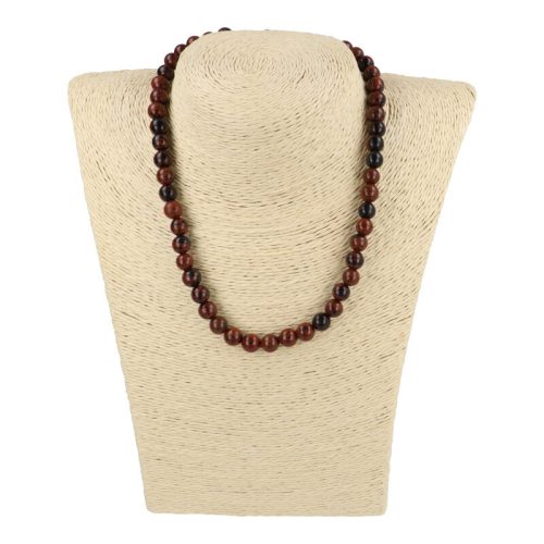 Mahagóni obszidián nyaklánc golyós 8 mm 45 cm-es