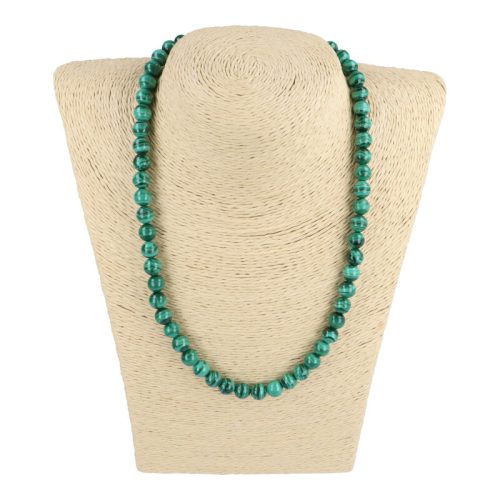 Malachit nyaklánc "A" golyós 8 mm 45 cm-es