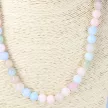 Morganit nyaklánc vegyes színű golyós 8 mm 45 cm-es
