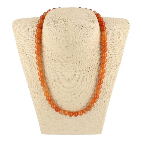 Narancs aventurin nyaklánc golyós 8 mm 45 cm-es