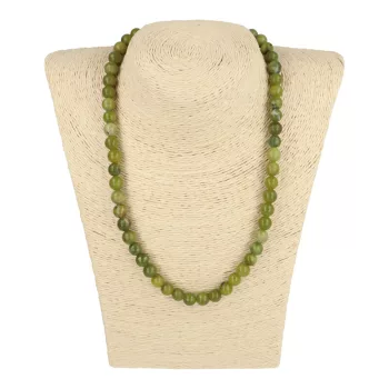 Peridot nyaklánc golyós 8 mm 45 cm-es