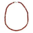 Piros jáspis nyaklánc golyós 8 mm 45 cm-es
