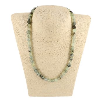 Prehnit nyaklánc golyós 8 mm 45 cm-es