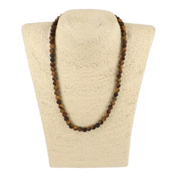 Tigrisszem nyaklánc matt golyós 6 mm 45 cm