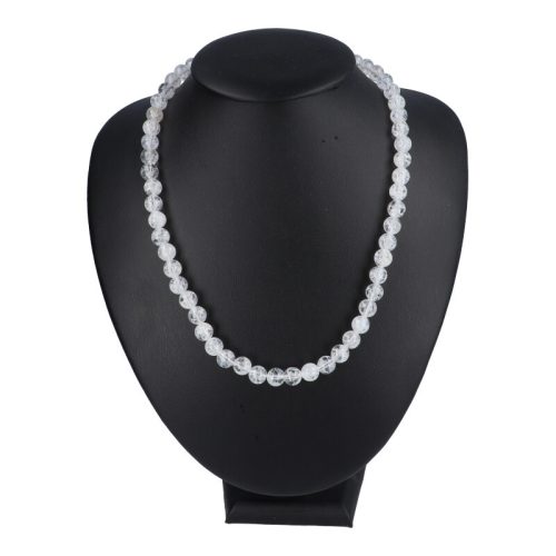Roppantott kvarc nyaklánc golyós 8 mm 45 cm-es