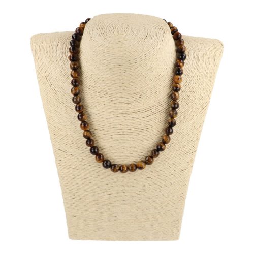 Tigrisszem nyaklánc fazettált golyós 8 mm 40 cm-es