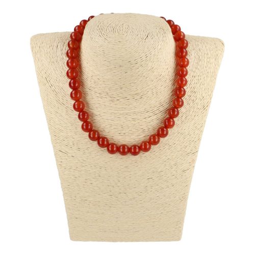 Karneol nyaklánc golyós 10 mm 40 cm-es