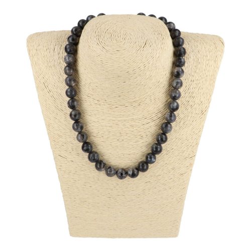 Labradorit nyaklánc larvikit golyós 10 mm 40 cm-es