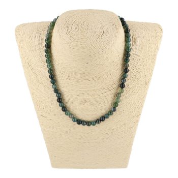 Mohaachát nyaklánc golyós 6 mm 40 cm-es