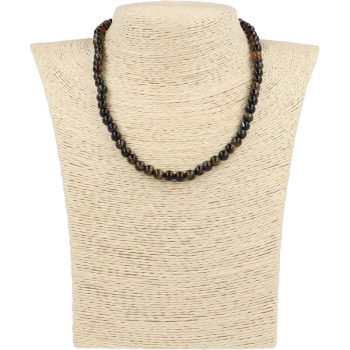 Sólyomszemes tigrisszem nyaklánc golyós 6 mm 40 cm-es