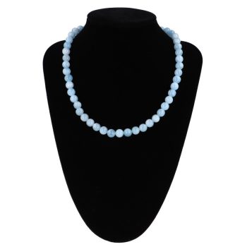 Akvamarin nyaklánc "A" golyós 8 mm 40 cm-es