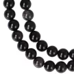 Ezüst obszidián nyaklánc golyós 8 mm 40 cm-es