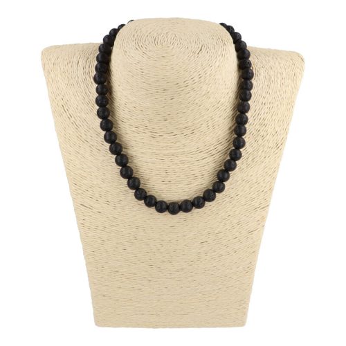 Lávakő nyaklánc golyós 8 mm 40 cm-es