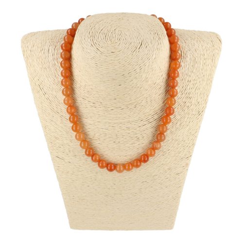 Narancs aventurin nyaklánc golyós 8 mm 40 cm-es