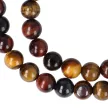 Tigrisszem nyaklánc 3 színű vegyes golyós 8 mm 40 cm-es
