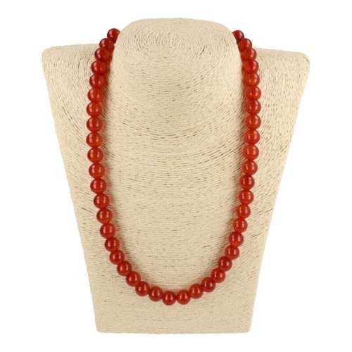 Karneol nyaklánc golyós 10 mm 50 cm-es