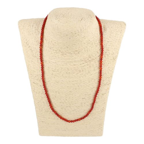 Karneol nyaklánc golyós 4 mm 50 cm-es