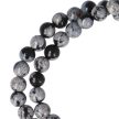 Hópehely obszidián nyaklánc golyós 6 mm 50 cm-es